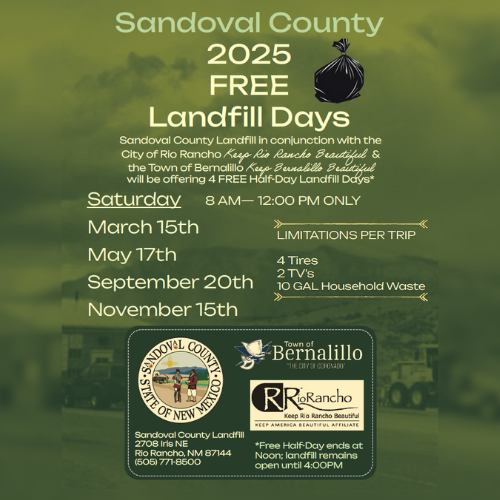 Sandoval County 2025 Free Landfill Days